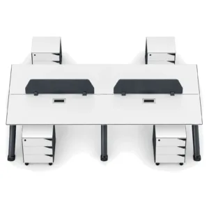 4-Person Bench Workstation WK178 top view (white)