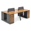 4-Person Workstation FS-24 with Side Cabinets (brown) - office furniture in Jeddah