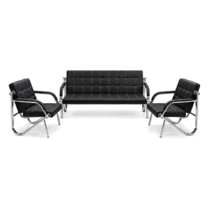 5-Seater Office Sofa Set 9903 (black) - office furniture in Jeddah