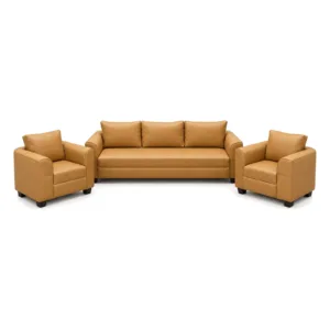 Cushioned Leather Sofa Set (camel) - office furniture in Jeddah