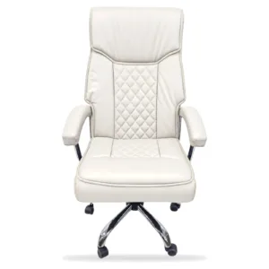 Diamond-Stitch Leather Executive Chair RT8003 in white