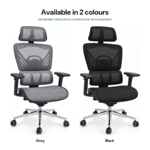 Ergonomic Mesh Office Chair RT8021 with Headrest available in grey, black