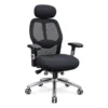 Ergonomic Mesh Office Chair RT8055 with Headrest (black) - office furniture in Jeddah