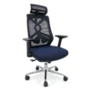 High-Back Mesh Chair A818S with 360-Degree Armrests (navy) - office furniture in Jeddah