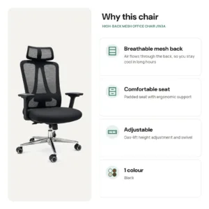 Why choose the High-Back Mesh Office Chair J163A for your office in Jeddah