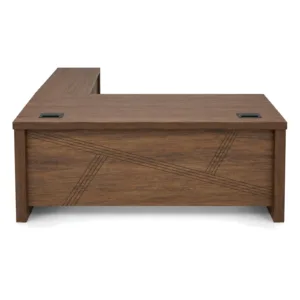 L-Shaped Office Desk Walnut 3-Piece (brown) - office furniture in Jeddah