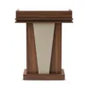 Wooden Lectern Podium with Beige Panel – front view